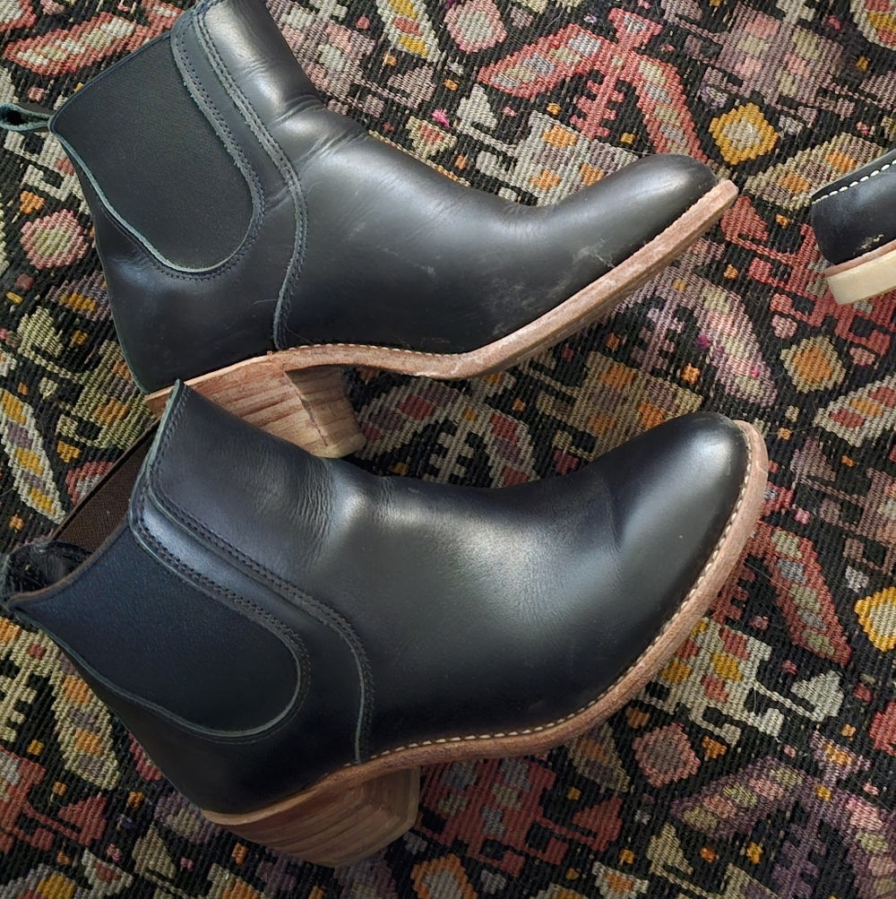 Black Leather Red Wing Clara Boots
